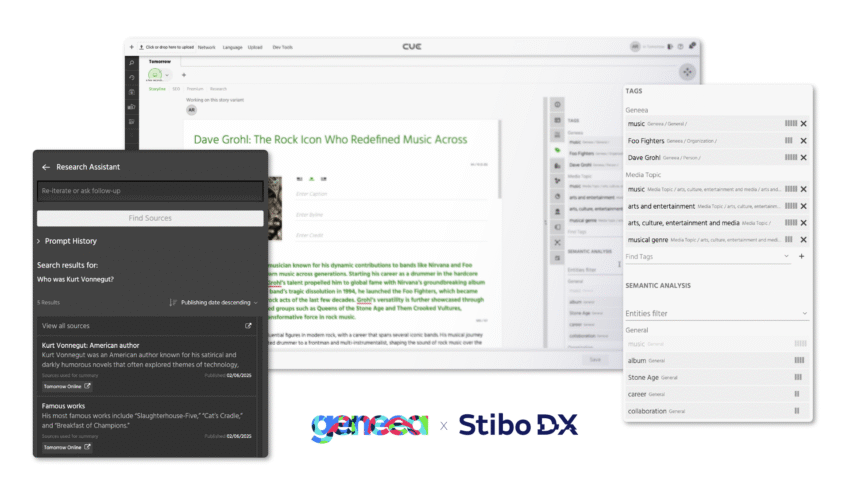 Geneea offers Stibo DX's clients agentic RAG-based research tool and auto-tagging.
